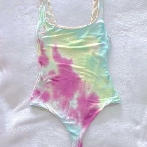 Womens ASTR the label pink tye dye bodysuit